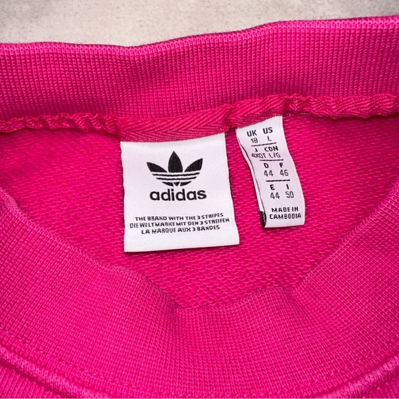 Adidas Bellista Trefoil Logo Crewneck Sweatshirt Sweater French Terry Top Size L - Picture 16 of 16